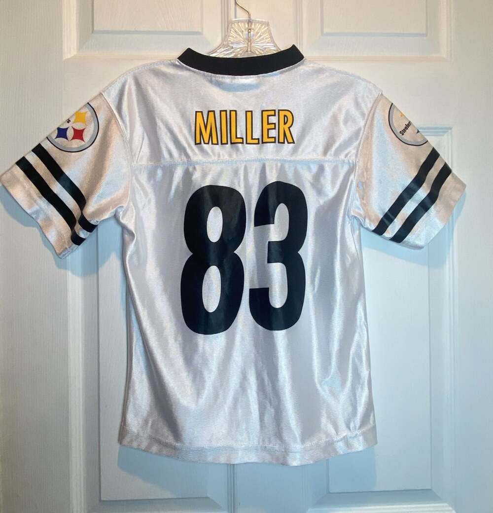 Y2K NFL Team Apparel Pittsburgh Steelers Miller 83 Jersey Size L 10-12 White